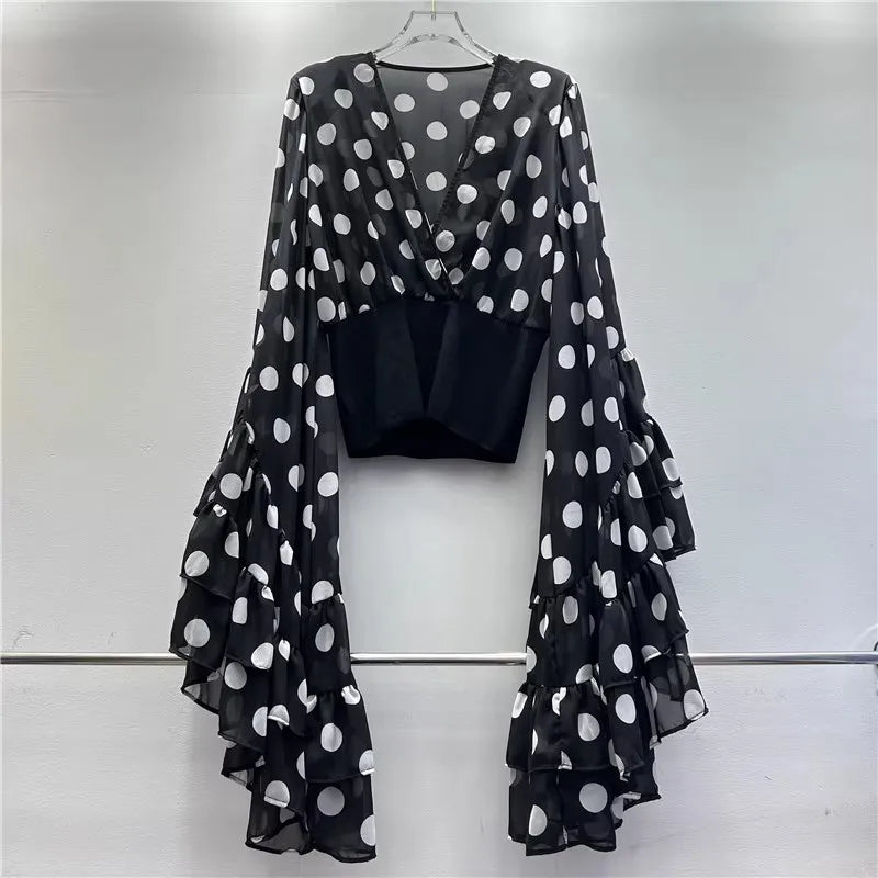 Vintage Dot Polka Blouse - Livellia