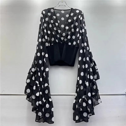 Vintage Dot Polka Blouse - Livellia