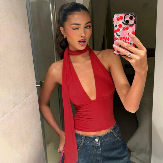 Urban Scarf Halter Tank - Livellia