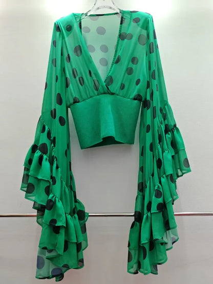 Vintage Dot Polka Blouse - Livellia