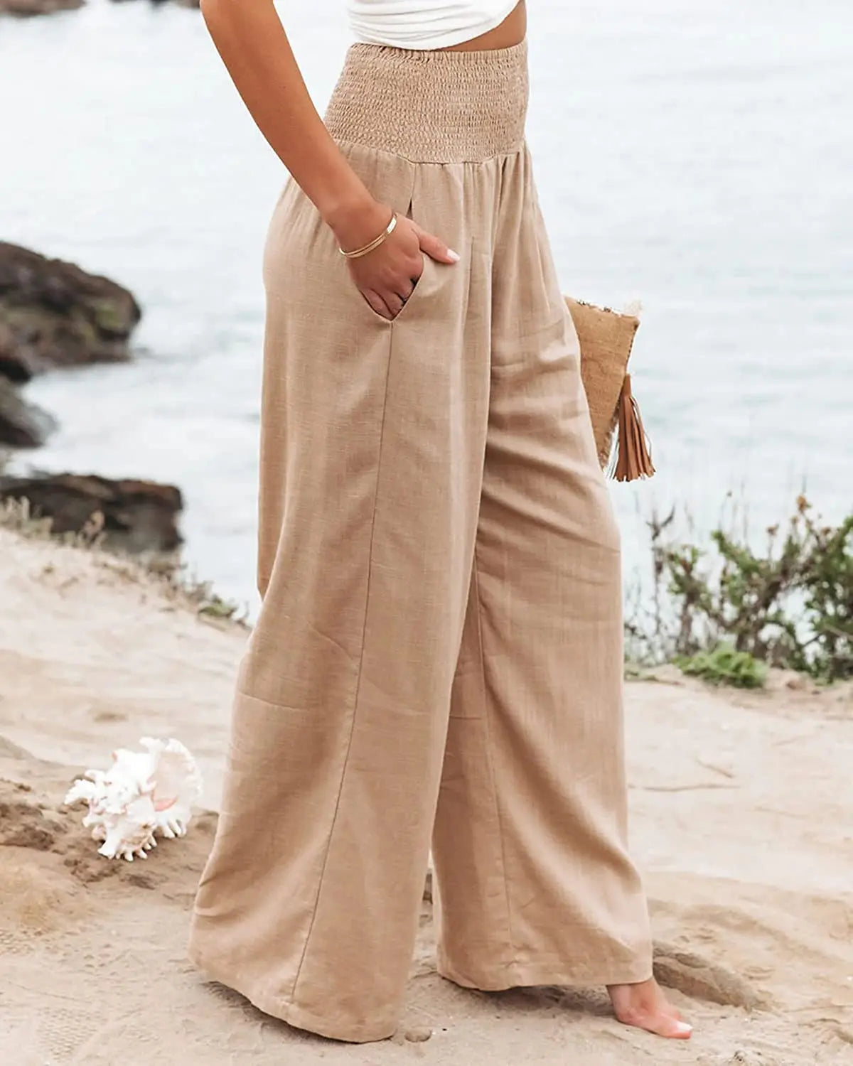 Coastal Breeze Wide-Leg Trousers - Livellia