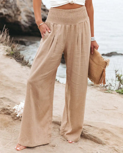 Coastal Breeze Wide-Leg Trousers - Livellia