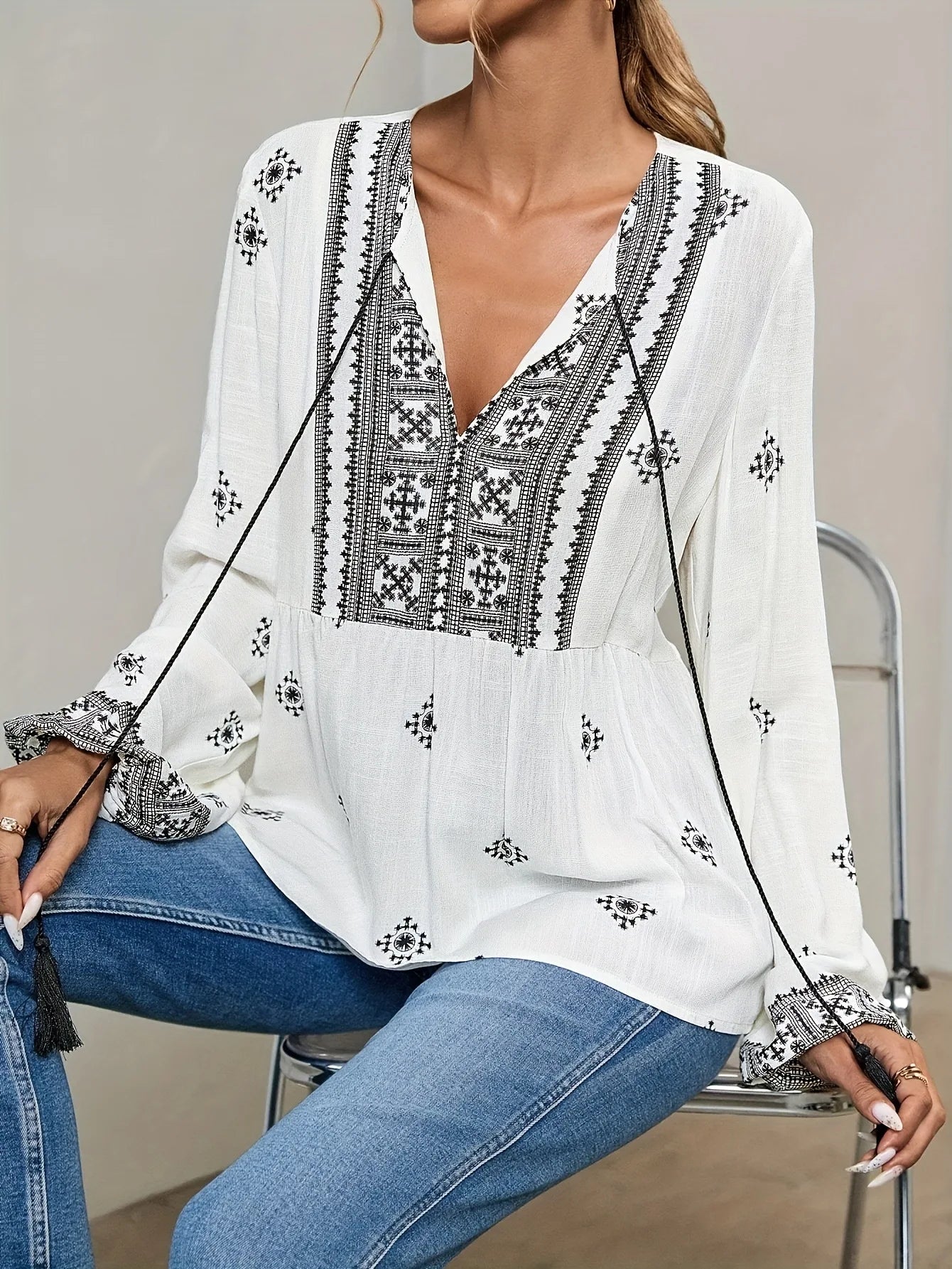 Boho Print Blouse - Livellia