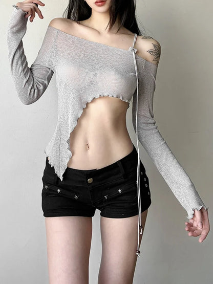 Asymmetric Lace-Up Top - Livellia