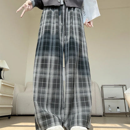 Plaid Chic High-Waist Trousers - Livellia