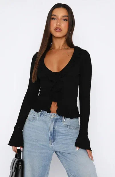 Boho Ruffle Draw Tee - Livellia