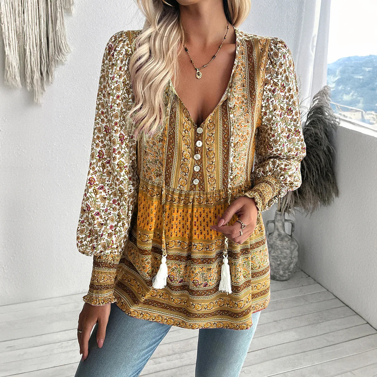 Boho Blossom Blouse - Livellia