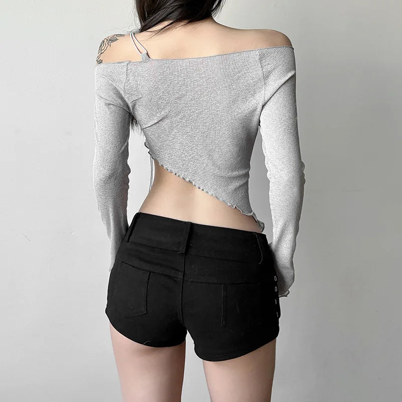 Asymmetric Lace-Up Top - Livellia