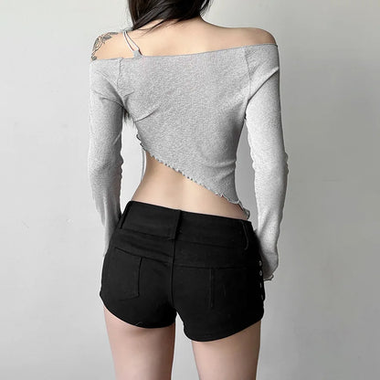 Asymmetric Lace-Up Top - Livellia