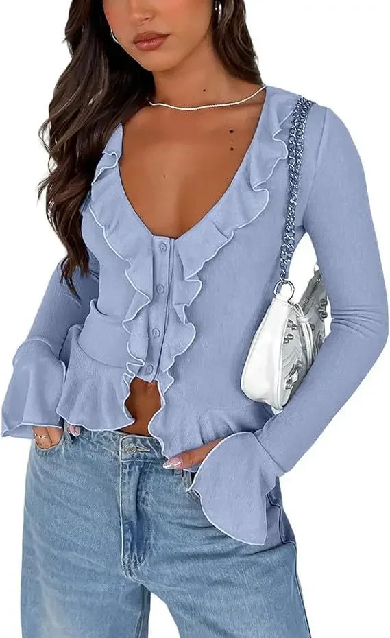 Boho Ruffle Draw Tee - Livellia