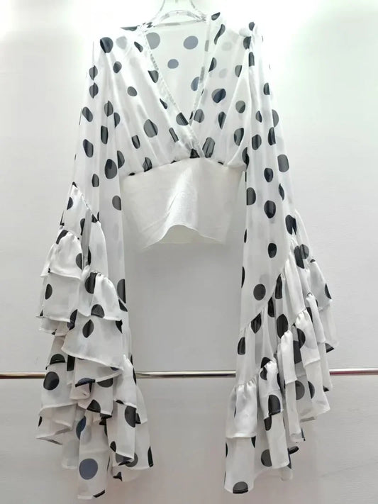 Vintage Dot Polka Blouse - Livellia