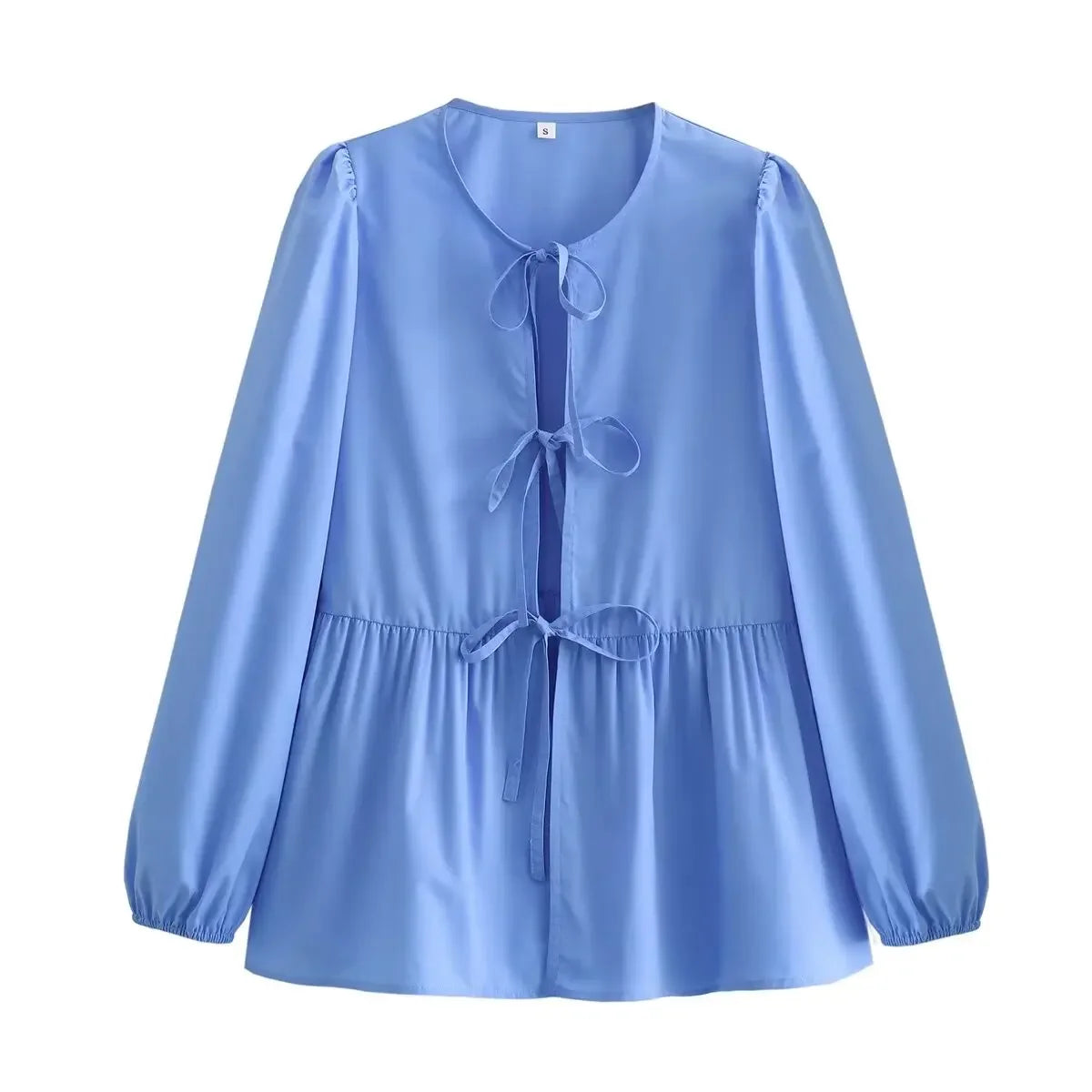 Vintage Puff Sleeve Ruffle Blouse - Livellia