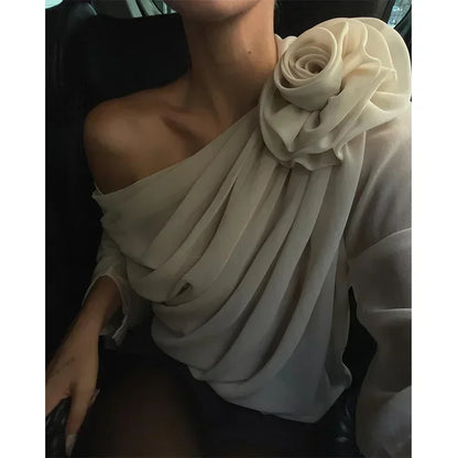 Elegant Corset Flower Blouse - Livellia