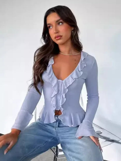 Boho Ruffle Draw Tee - Livellia