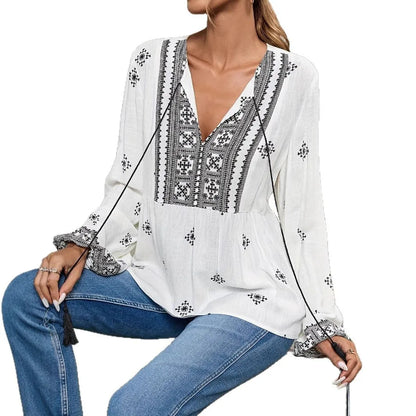 Boho Print Blouse - Livellia