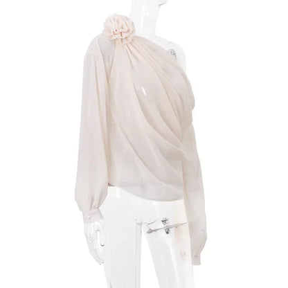 Elegant Corset Flower Blouse - Livellia