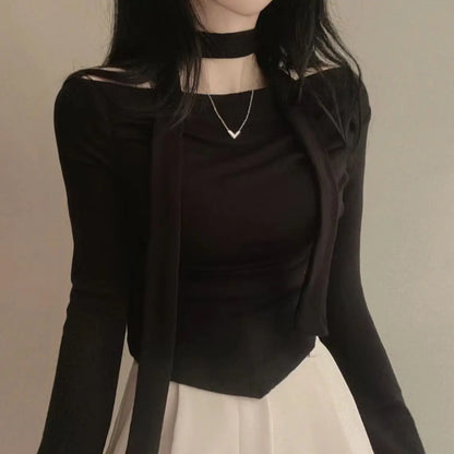 Asymmetric Scarf Pleated Top - Livellia