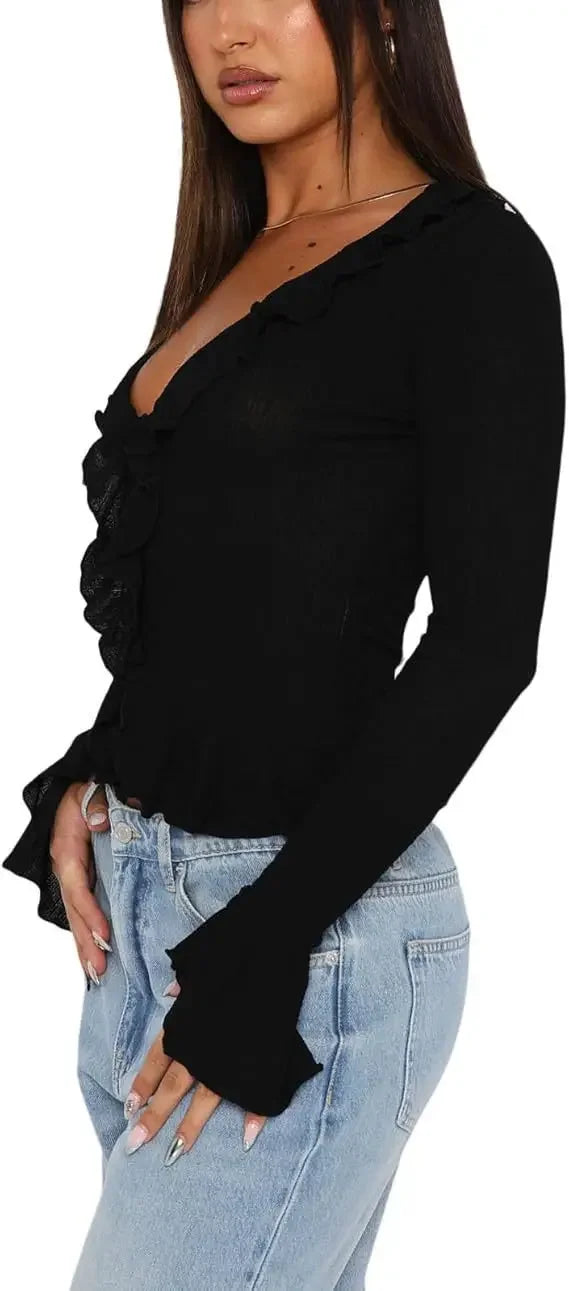 Boho Ruffle Draw Tee - Livellia