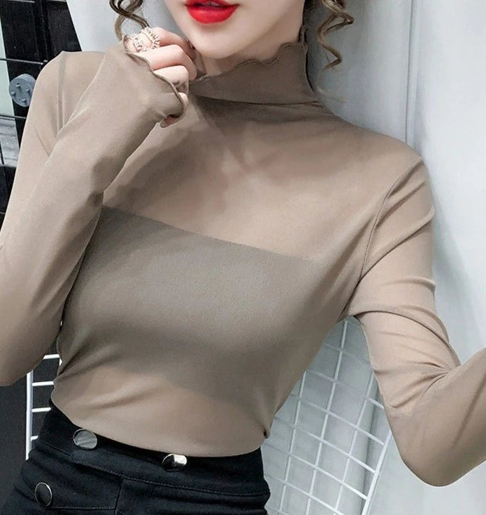 Mesh Roll Neck Top - Livellia
