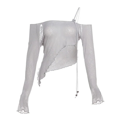 Asymmetric Lace-Up Top - Livellia