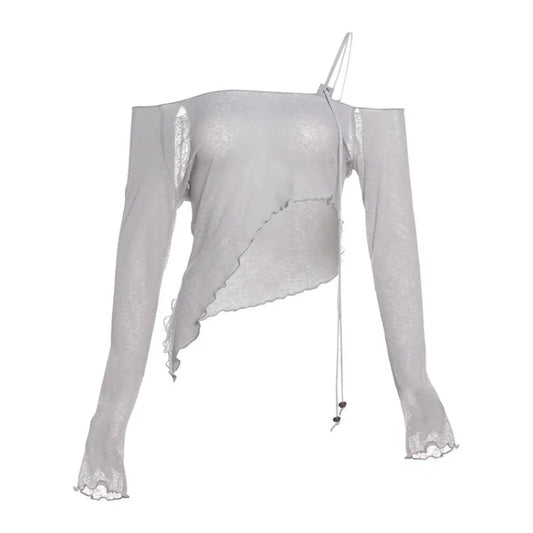 Asymmetric Lace-Up Top - Livellia