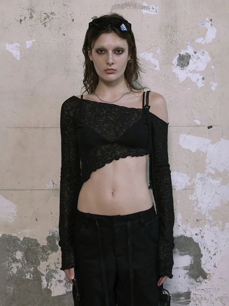 Asymmetric Lace-Up Top - Livellia