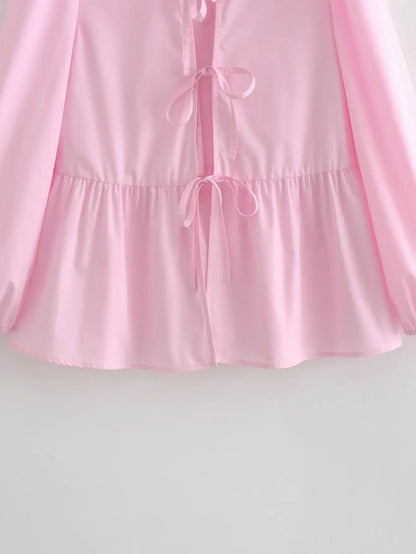 Vintage Puff Sleeve Ruffle Blouse - Livellia