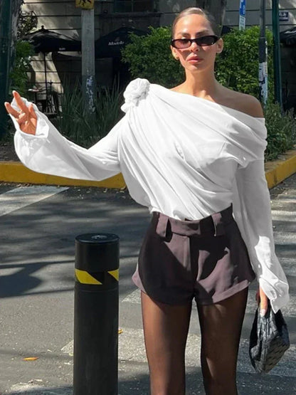 Elegant Corset Flower Blouse - Livellia