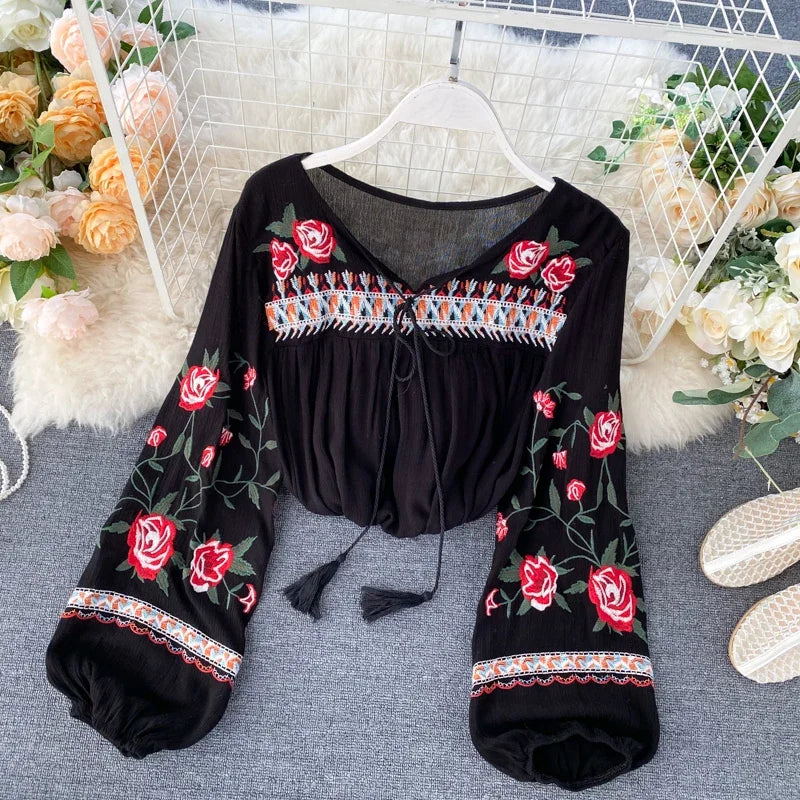 Boho Embroidered Blouse - Livellia