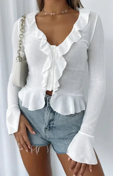 Boho Ruffle Draw Tee - Livellia