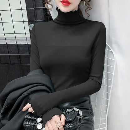 Mesh Roll Neck Top - Livellia