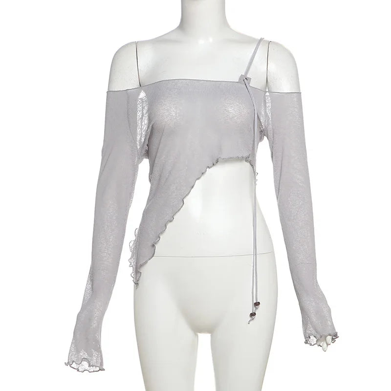 Asymmetric Lace-Up Top - Livellia