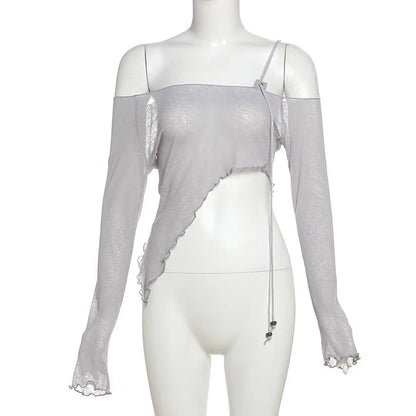 Asymmetric Lace-Up Top - Livellia