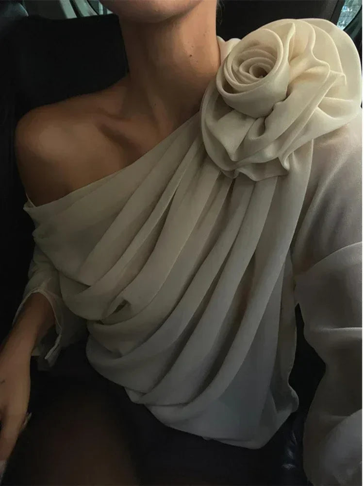 Elegant Corset Flower Blouse - Livellia