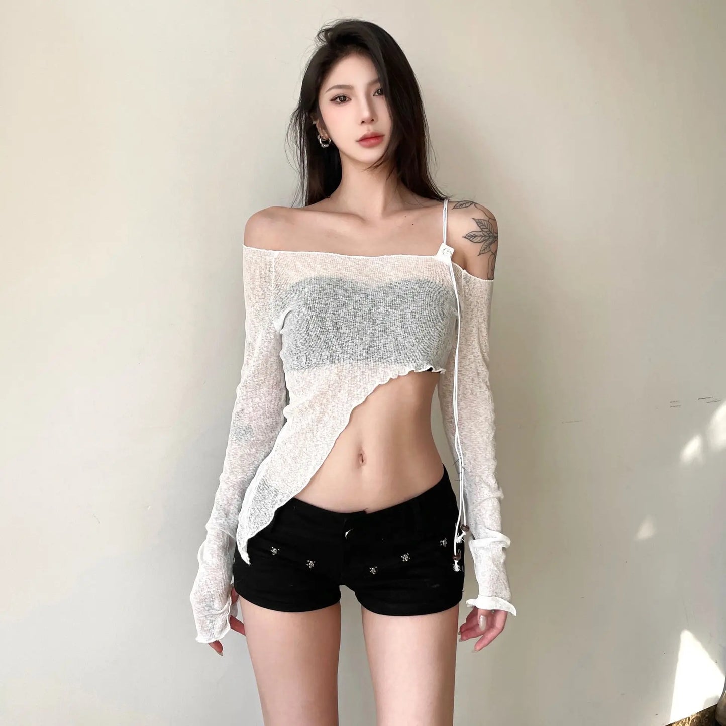 Asymmetric Lace-Up Top - Livellia