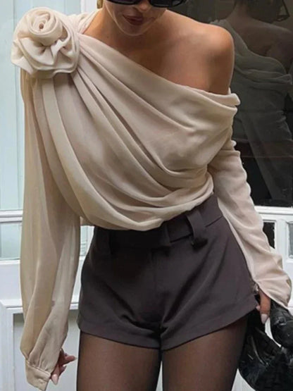 Elegant Corset Flower Blouse - Livellia