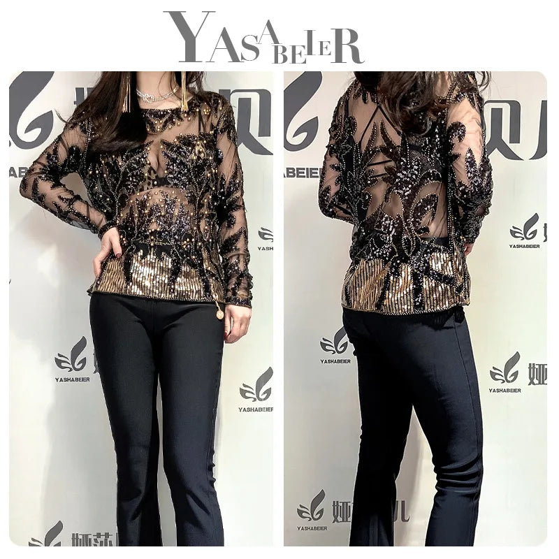 Sequin Mesh Top - Livellia