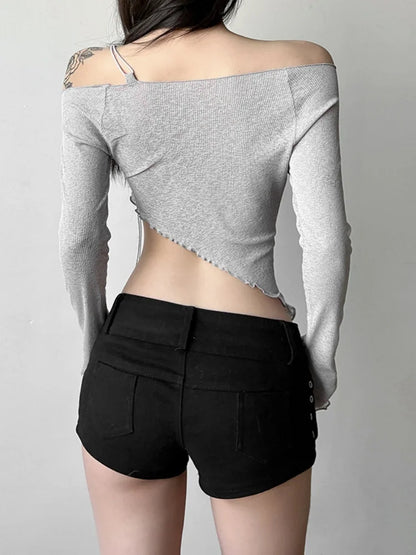 Asymmetric Lace-Up Top - Livellia
