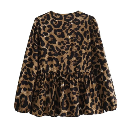 Vintage Puff Sleeve Ruffle Blouse - Livellia