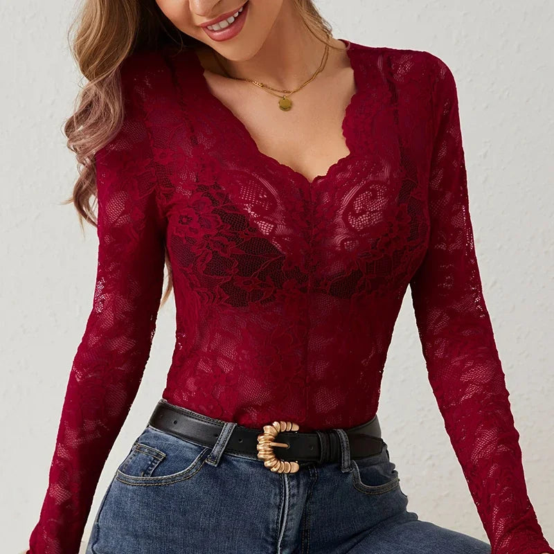 Midnight Lace V‑Top - Livellia