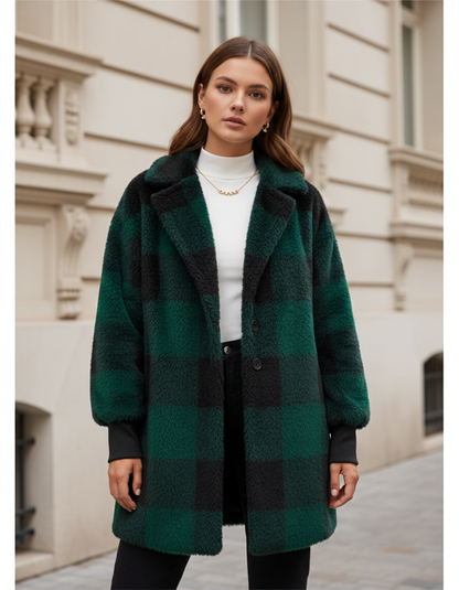 Loose Plaid Sweater Cardigan